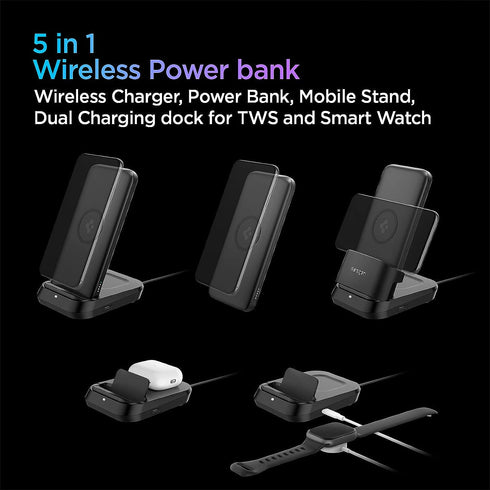 5 in 1 Wireless Power Bank 10000mAh